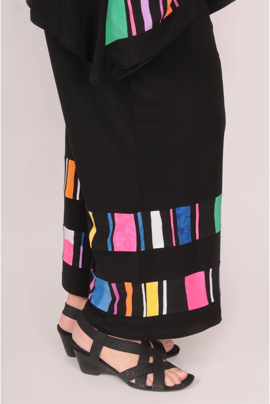 Pantalon-culotte rayé en tricot soyeux